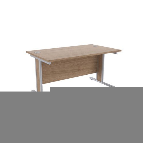 Jemini Grey Oak/Silver 1400x800mm Rectangular Desk KF839759