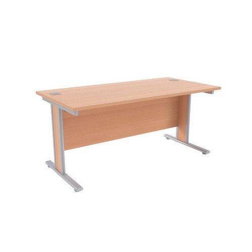 Jemini Beech/Silver 1600x800mm Rectangular Desk KF839761