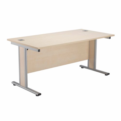 Jemini Maple/Silver 1600x800mm Rectangular Desk KF839763