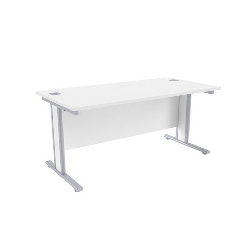 Jemini White/Silver 1600x800mm Rectangular Desk KF839764
