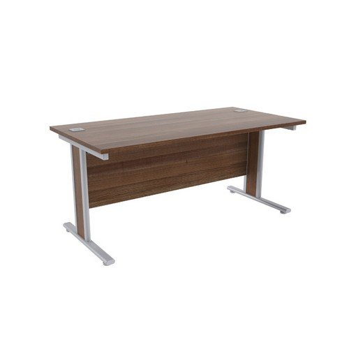 Jemini Walnut/Silver 1600x800mm Rectangular Desk KF839766
