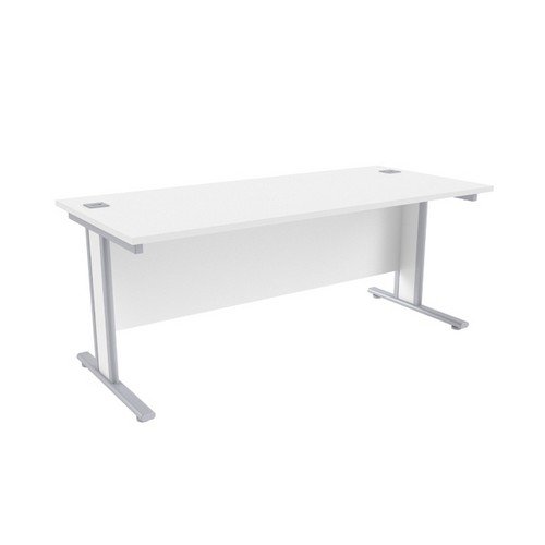 Jemini White/Silver 1800x800mm Rectangular Desk KF839770