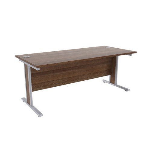 Jemini Walnut/Silver1800x800mm Rectangular Desk KF839772