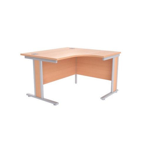Jemini Beech/Silver 1200mm Right Hand Radial Desk KF839797