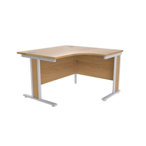 Jemini Oak/Silver 1200mm Right Hand Radial Desk KF839798