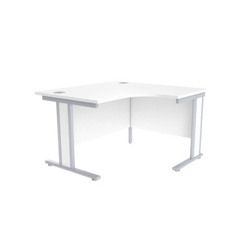 Jemini White/Silver 1200mm Right Hand Radial Desk KF839800