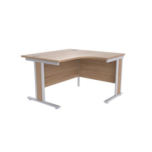 Jemini Grey Oak/Silver 1200mm Right Hand Radial Desk KF839801