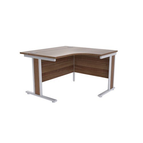 Jemini Walnut/Silver 1200mm Right Hand Radial Desk KF839802