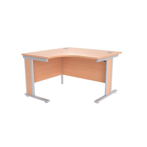 Jemini Beech/Silver 1200mm Left Hand Radial Desk KF839803