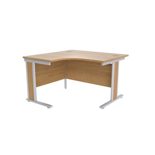 Jemini Oak/Silver 1200mm Left Hand Radial Desk KF839804