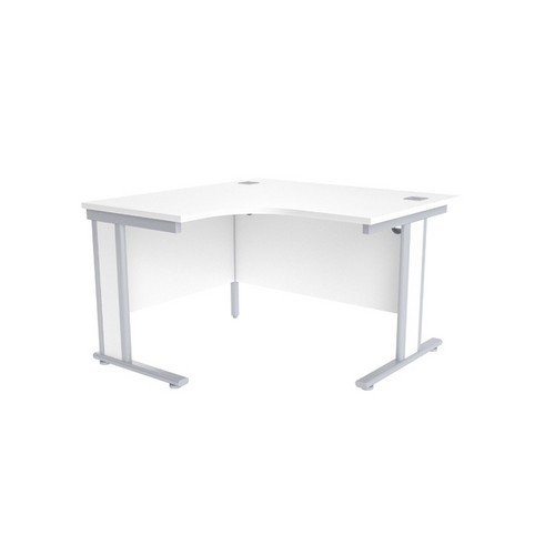 Jemini White/Silver 1200mm Left Hand Radial Desk KF839806