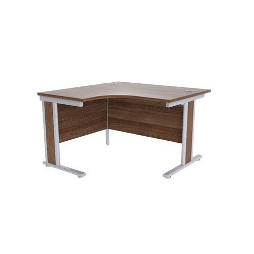 Jemini Walnut/Silver 1200mm Left Hand Radial Desk KF839808