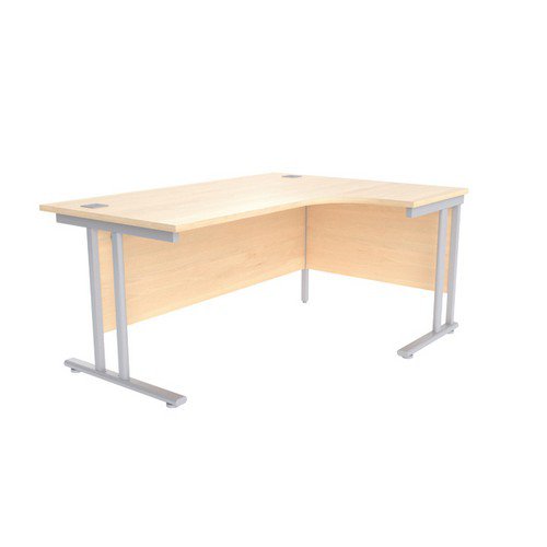 Jemini Maple/Silver 1600mm Right Hand Radial Cantilever Desk KF839619 Office Desks DS2749