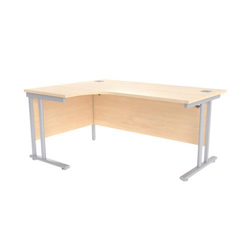 Jemini Maple/Silver 1600mm Left Hand Radial Cantilever Desk KF839625 Office Desks DS2755