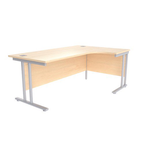 Jemini Maple/Silver 1800mm Right Hand Radial Cantilever Desk KF839631