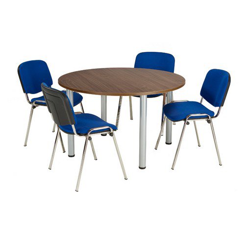 Jemini Walnut 1200mm Circular Meeting Table KF840193