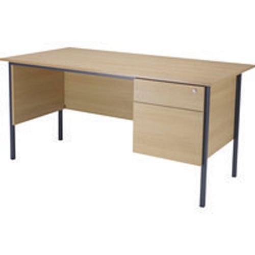 Ff Serrion 1500Mm 4 Leg Desk 2D Ped Oak Office Desks DS5507