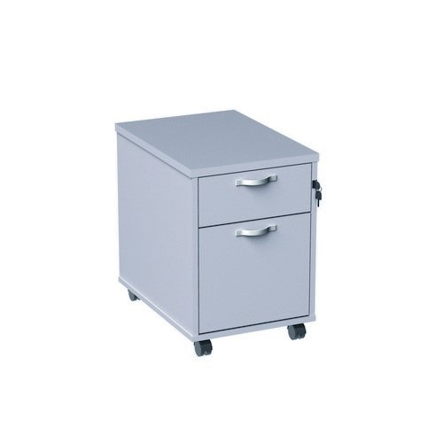 2 Drawer Locking Mobile Pedestal With Handles White 426Wx600Dx567H