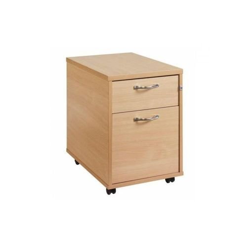 2 Drawer Locking Mobile Pedestal With Handles Beech 426Wx600Dx567H