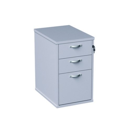 800 Deep 3 Drawer Desk High Pedestal With Handles White 426Wx800Dx725H