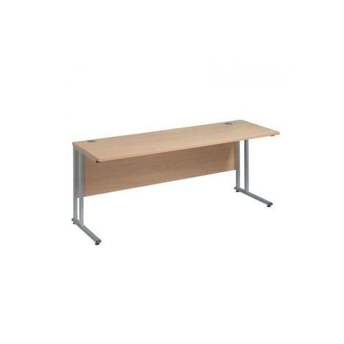 Maestro 25 Sl Silver Double Upright Cantilever Desk 1000W X 600D Beech 25mm Top 18mm Back Panel