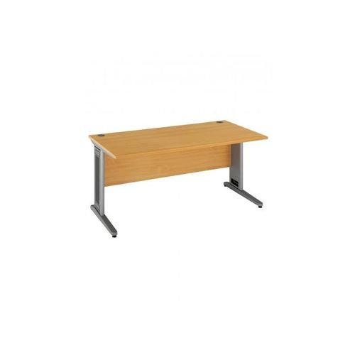 Maestro 25 Sl Silver Double Upright Cantilever Desk 1000W X 800D Walnut 25mm Top 18mm Back Panel