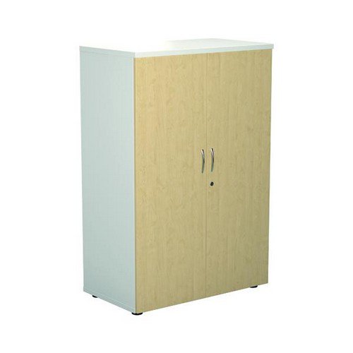 1600 Wooden Cupboard (450mm Deep) White Carcass Maple Doors