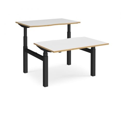 Elev8 Touch Straight SitStand Desk 1200mm x 800mm Black Frame And Grey Top