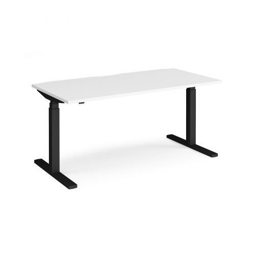 Elev8 Touch Straight SitStand Desk 1600mm x 800mm Black Frame And Grey Top