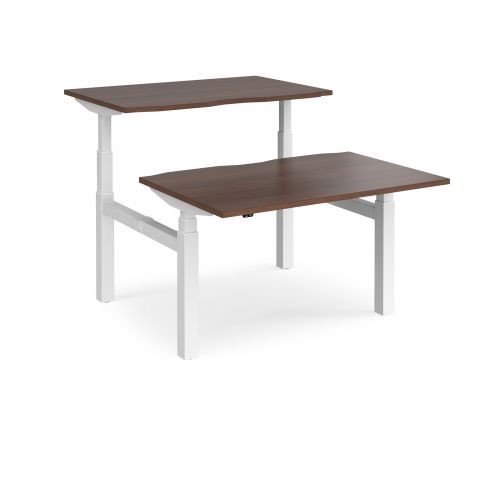 Elev8 Touch SitStand BackTo-Back Desks 1200mm x 1650mm Silver Frame And Grey Top