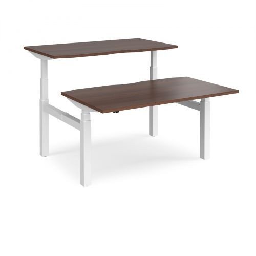 Elev8 Touch SitStand BackTo-Back Desks 1400mm x 1650mm Black Frame And Grey Top
