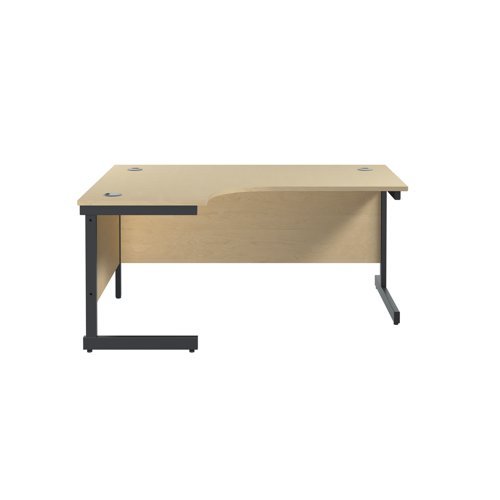 A versatile single upright radial desk ideal for easy positioning of a PC