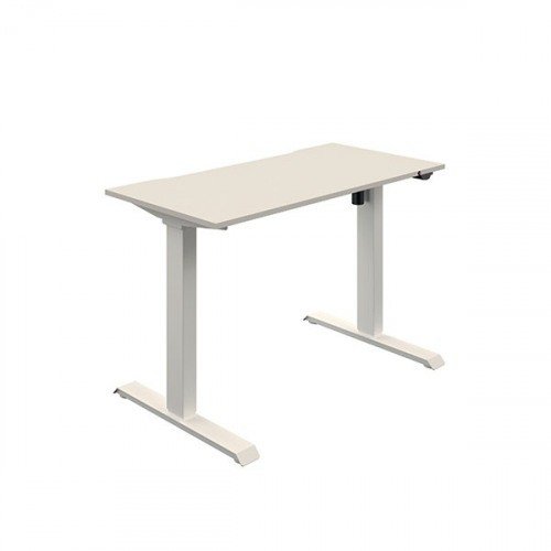 Okoform Single Motor Sit/Stand Heated Desk 1200X600X7341234Mm White/White Kf822562 Office Desks DS4812