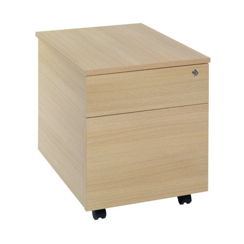 2 Drawer Mobile Ped - Oak