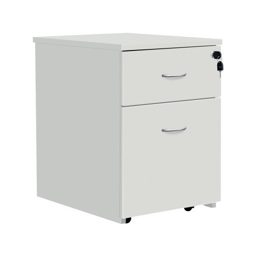 2 Drawer Mobile Ped - White