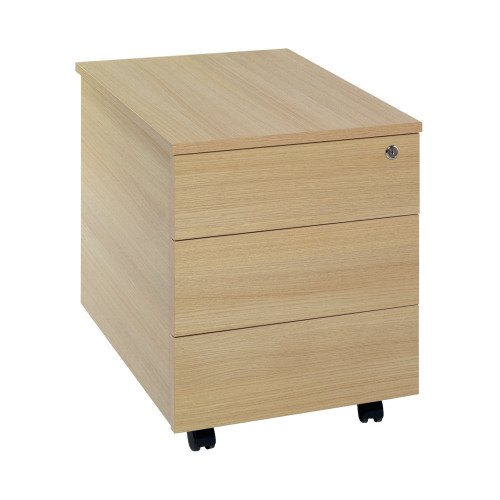 3 Drawer Mobile Ped - Oak