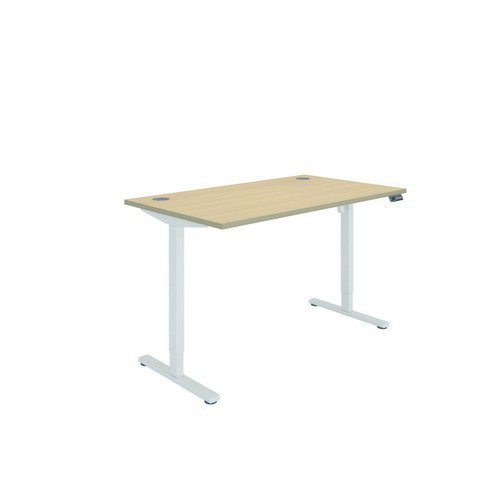 Polaris Single Motor Sit Stand Desk 1400X800 Oak/White