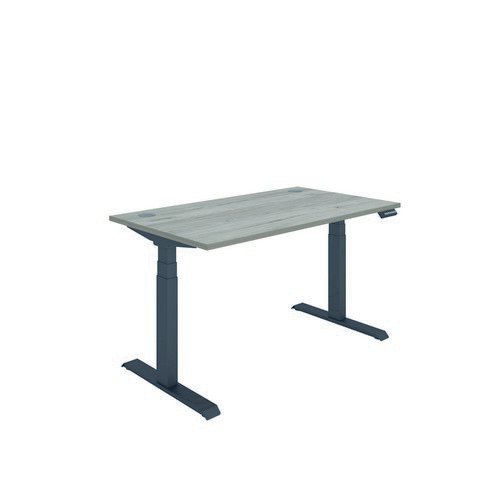Polaris Dual Motor Sit Stand Desk 1400X800 Grey Oak/Black