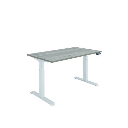 Polaris Dual Motor Sit Stand Desk 1400X800 Grey Oak/White