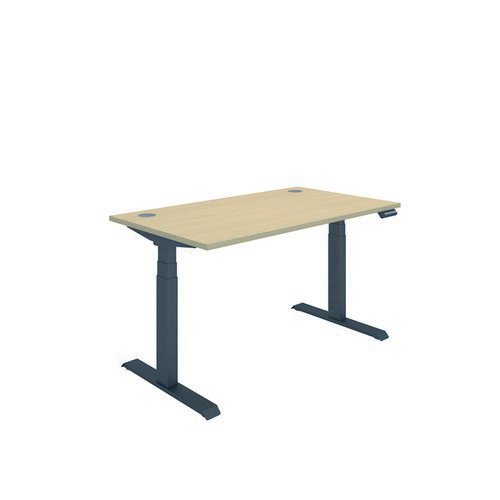 Polaris Dual Motor Sit Stand Desk 1400X800 Oak/Black