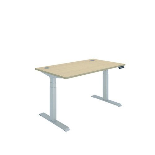 Polaris Dual Motor Sit Stand Desk 1400X800 Oak/Silver
