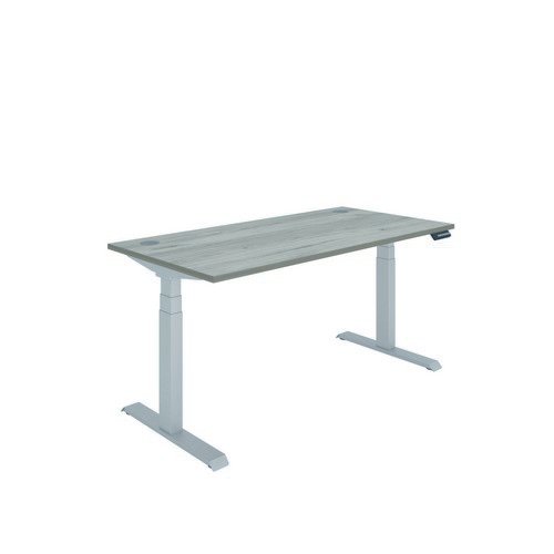 Polaris Dual Motor Sit Stand Desk 1600X800 Grey Oak/Silver