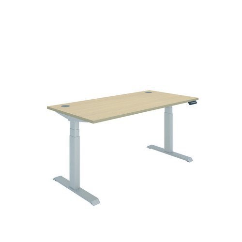 Polaris Dual Motor Sit Stand Desk 1600X800 Oak/Silver