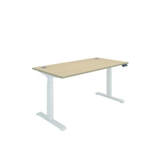 Polaris Dual Motor Sit Stand Desk 1600X800 Oak/White