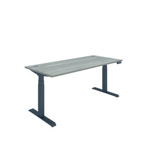 Polaris Dual Motor Sit Stand Desk 1800X800 Grey Oak/Black