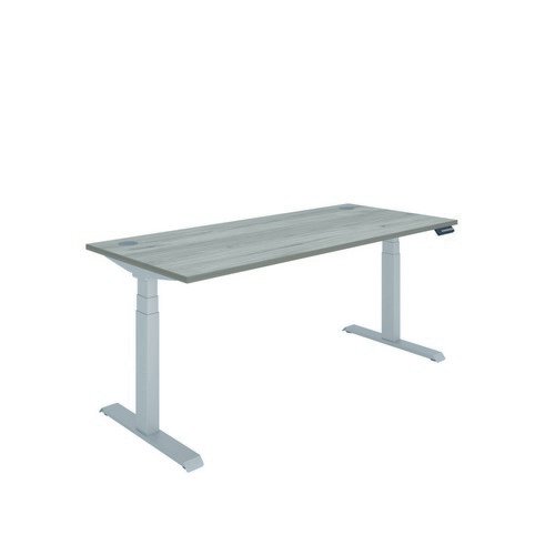 Polaris Dual Motor Sit Stand Desk 1800X800 Grey Oak/Silver