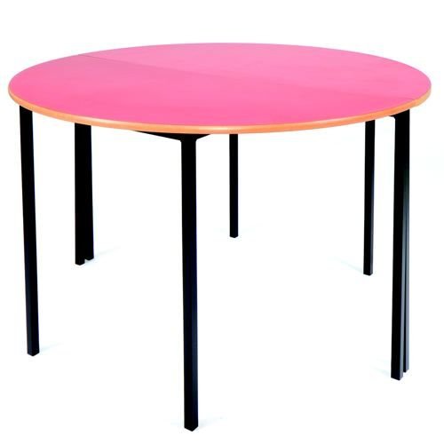 Essential Classroom Circular Table 1100mm Dia Black Frame with a choice of MDF Edge Tops
