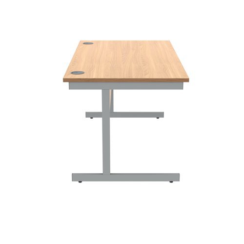 Single Upright Cantilever Desk 1400X800 Beech/Silver