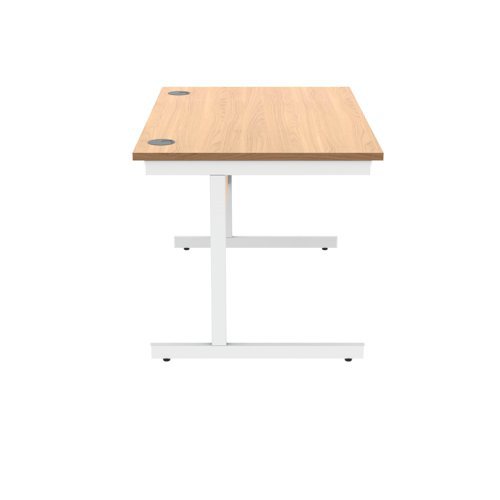 Single Upright Cantilever Desk 1200X800 Beech/White