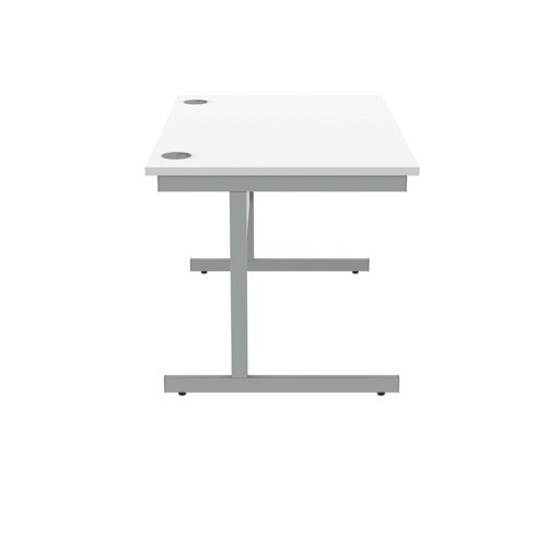 Single Upright Cantilever Desk 1200X800 White/Silver